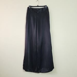 Alice + Olivia Shimmer Wide Leg Satin Palazzo Pants size 2